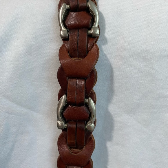 AIMEE LYNN Vintage Brown Women’s Leather Belt Leather Horseshoe bit Belt Sz M - Picture 10 of 16